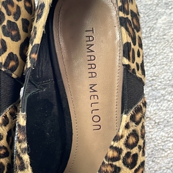 Tamara Mellon League Leopard Animal Print Pointed Toe Booties Heels Sz 37 - Picture 7 of 14